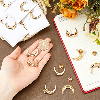 12Pcs Moon Alloy Lapel Pin Backs for Backpack Clothes JEWB-FH0002-79G-1