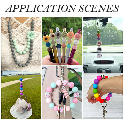 50Pcs Food Grade Eco-Friendly Silicone Beads SIL-TA0002-89D-1