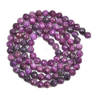Heated Natural Sugilite Beads Strands G-B193-B04-4mm-1