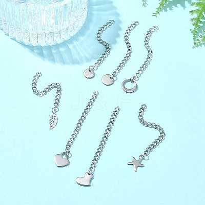 7Pcs 7 Styles 304 Stainless Steel Chain Extender STAS-FS0001-49P-1