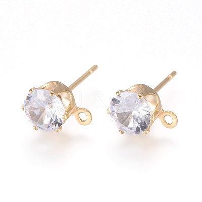 Brass Stud Earring Findings LS-KK-L199-B01-G-1