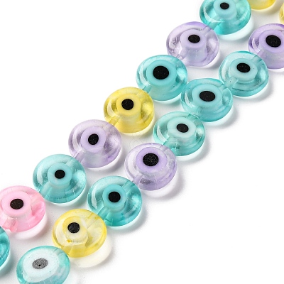 Handmade Evil Eye Lampwork Beads Strands LAMP-G164-10C-1