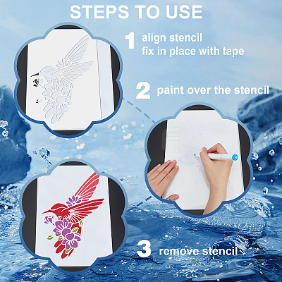 1 Set Fairy Tale Theme PET Hollow Out Drawing Painting Stencils DIY-MA0001-77-1