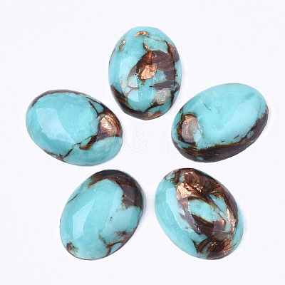 Assembled Synthetic Imperial Jasper and Bronzite Cabochons G-S329-080E-1