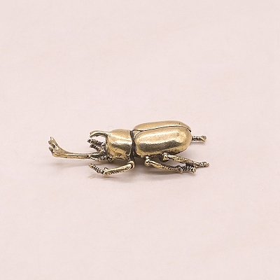 Brass Tea Pet Allomyrina Dichotoma Figurines Statues for Home Office Desktop Decoration PW-WG96CDA-01-1