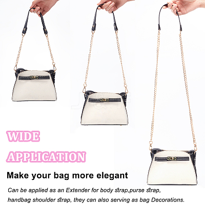 3Pcs 3 Style PU Leather Curb Chain Bag Straps FIND-WR0010-42B-1