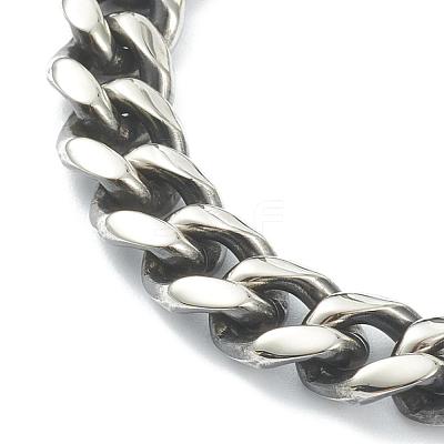 Tarnish Resistant Men's 304 Stainless Steel Cuban Link Chain Bracelets STAS-A051-04B-1