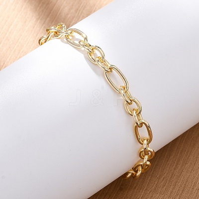 Brass Figaro Chain Bracelets for Women Men BJEW-K273-03G-1