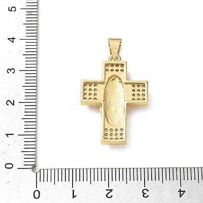 Brass Micro Pave Clear Cubic Zirconia Pendants CU-CBAC53C-01G-1