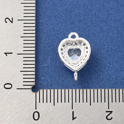 Brass Pave Cubic Zirconia Connector Charms KK-Z072-06S-02-1