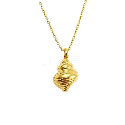 Minimalist Stainless Steel Ocean Shell Pendant Necklaces for Women Daily and Vacation Wear HQ0639-1-1