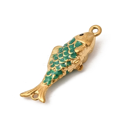 304 Stainless Steel Enamel Fish Connector Charms STAS-B128-54G-04-1