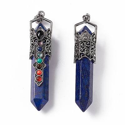 Natural Lapis Lazuli Dyed Big Pointed Pendants G-H281-02E-1
