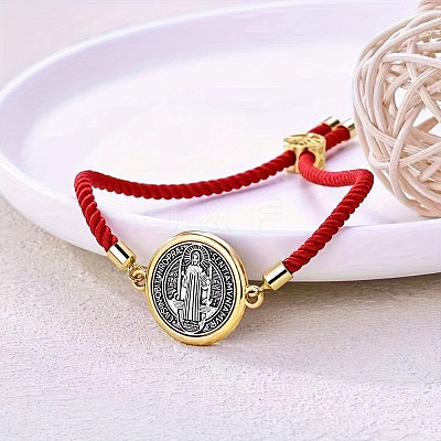 Alloy with Nylon Rope Slider Bracelets LS-BJEW-Z156-02G-01-1