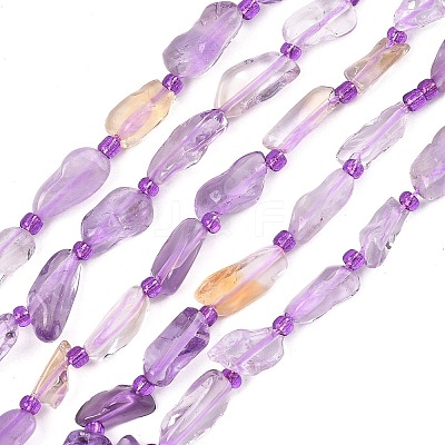 Natural Ametrine Beads Strands G-F821-E01-01-1