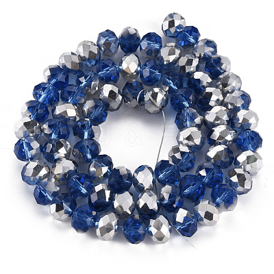 Electroplate Transparent Glass Beads Strands EGLA-A034-T8mm-M25-1