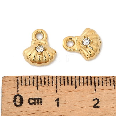 304 Stainless Steel with Crystal Rhinestone Charms STAS-G358-05G-04-1