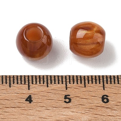 Opaque Resin European Beads RESI-F073-15-1