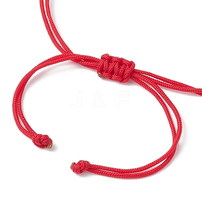 2Pcs 2 Color Heart with Word 2024 Acrylic Braided Bead Bracelets Set BJEW-JB09780-1