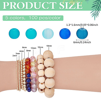 5 Colors Transparent Glass Beads Sets FGLA-PH0001-11A-01-1