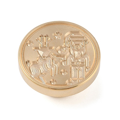 Christmas Series Wax Seal Brass Stamp Head AJEW-Z031-04G-05-1