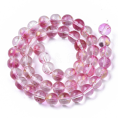 Transparent Spray Painted Glass Bead Strands X-GLAA-N035-03C-B04-1