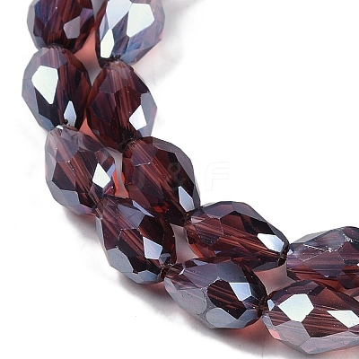 Transparent Electroplate Glass Beads Strands EGLA-N013-T8mm-B05-1