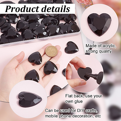 50Pcs Flat Back Acrylic Rhinestone Cabochons OACR-OC0001-18B-1