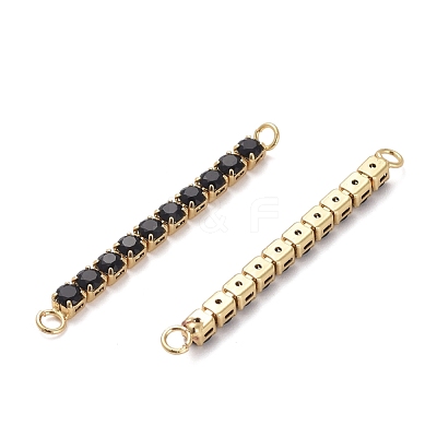 Brass Micro Pave Cubic Zirconia Links X-KK-I658-24A-1
