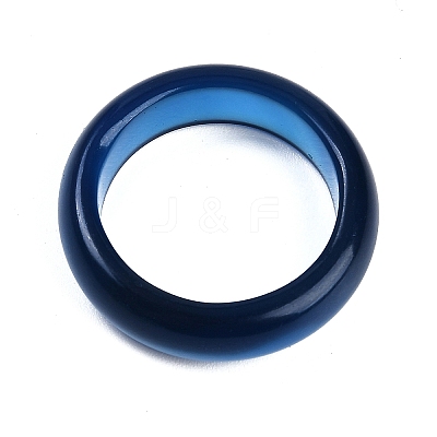 Dyed & Heated Natural Agate Finger Rings for Women RJEW-Z075-02B-1