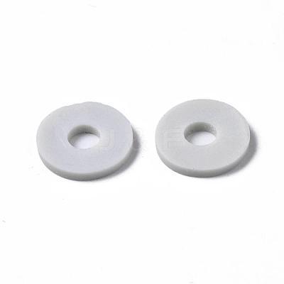 Flat Round Handmade Polymer Clay Beads CLAY-R067-10mm-39-1
