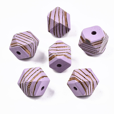 Painted Natural Wood Beads WOOD-T021-52C-07-1