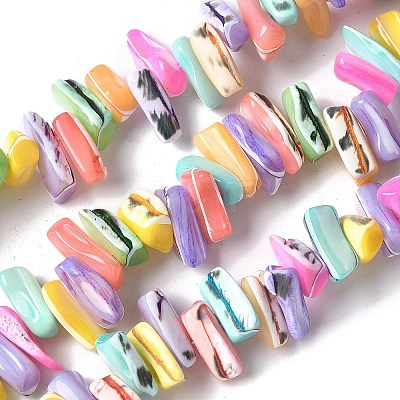 Dyed Natural Trochus Shell Beads Strands X-SSHEL-C013-09G-1