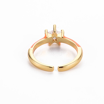 Brass Enamel Cuff Rings RJEW-T016-30-NF-1