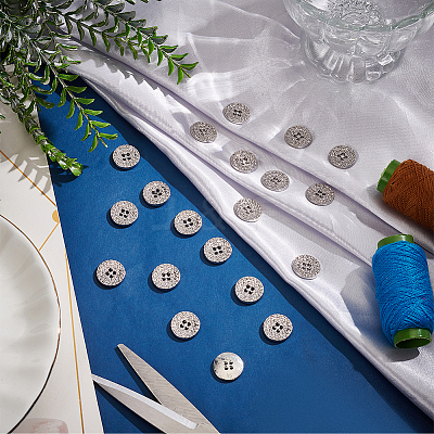 20Pcs Alloy with Rhinestone Buttons BUTT-MA0001-05-1