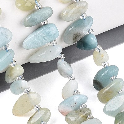 Natural Flower Amazonite Beads Strands G-Z091-A36-1