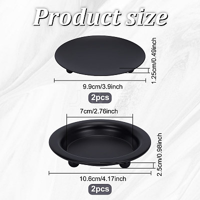 4Pcs 2 Styles Iron Candle Holder AJEW-FG0003-38-1