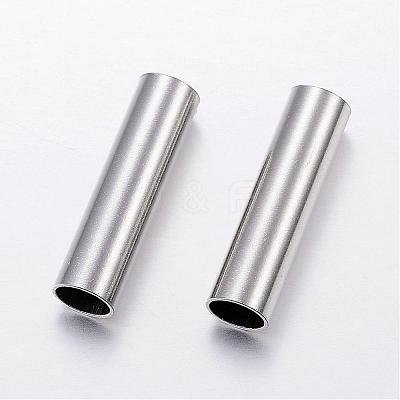 Tarnish Resistant 304 Stainless Steel Tube Beads STAS-P128-10-1
