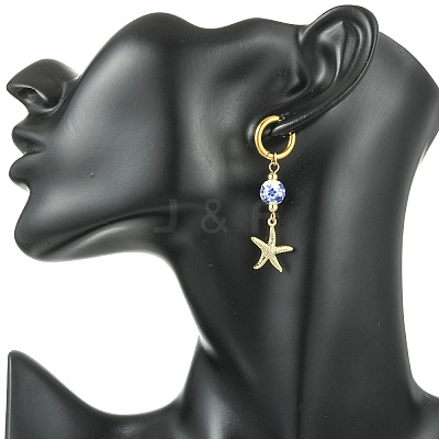 4 Styles Marine Theme 202 Stainless Steel Hoop Earrings EJEW-JE07004-1