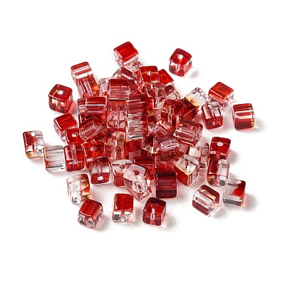 Two Tone Transparent Glass Beads GLAA-NH0001-03A-1
