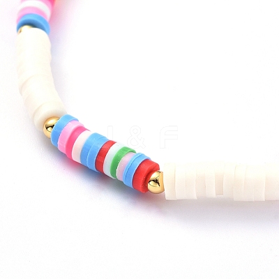 Handmade Polymer Clay Heishi Bead Stretch Bracelets BJEW-JB05078-01-1