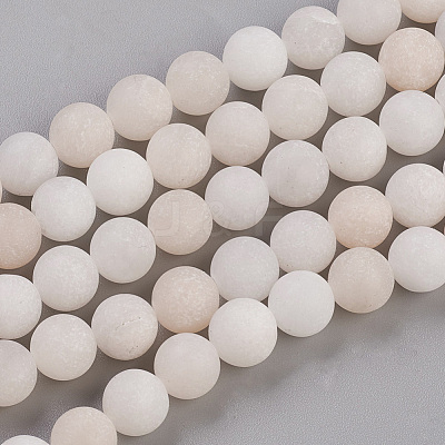 Natural Pink Aventurine Beads Strands X-G-Q462-8mm-13-1