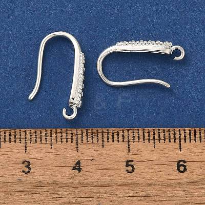 Rack Plating Brass Micro Pave Clear Cubic Zirconia Earring Hooks KK-A231-11S-1