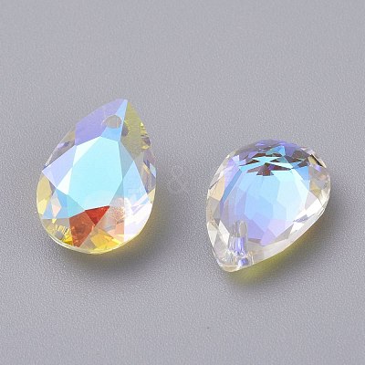 Glass Rhinestone Pendants RGLA-A024-H01-001SI-1