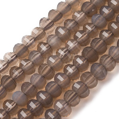 Natural Grey Agate Beads Strands G-P587-D04-01-1