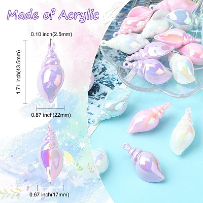 20Pcs 4 Colors Acrylic Pendants SACR-CJ0001-40-1