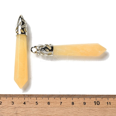 Natural Yellow Jade Pointed Big Pendants G-Z055-01P-19-1