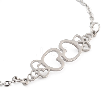 Non-Tarnish Stainless Steel Cable Chain Link Bracelets for Women Men STAS-Z061-01P-09-1