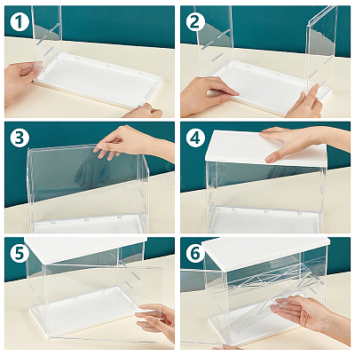 Assembled Rectangle Acrylic Action Figures Display Boxes ODIS-WH0017-096B-1