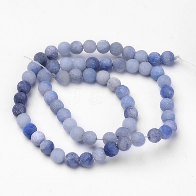 Dyed & Heated Natural Blue Aventurine Beads Strands G-D809-09-6mm-1